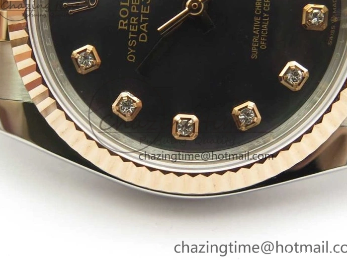 Best AAA Replica Sites 116231 Bracelet Diam on GMF Dial Wrapped 904 3274 SS RG Black FashionForward 36mm SS Wrapped Jubilee A DateJust MOP RG 0121